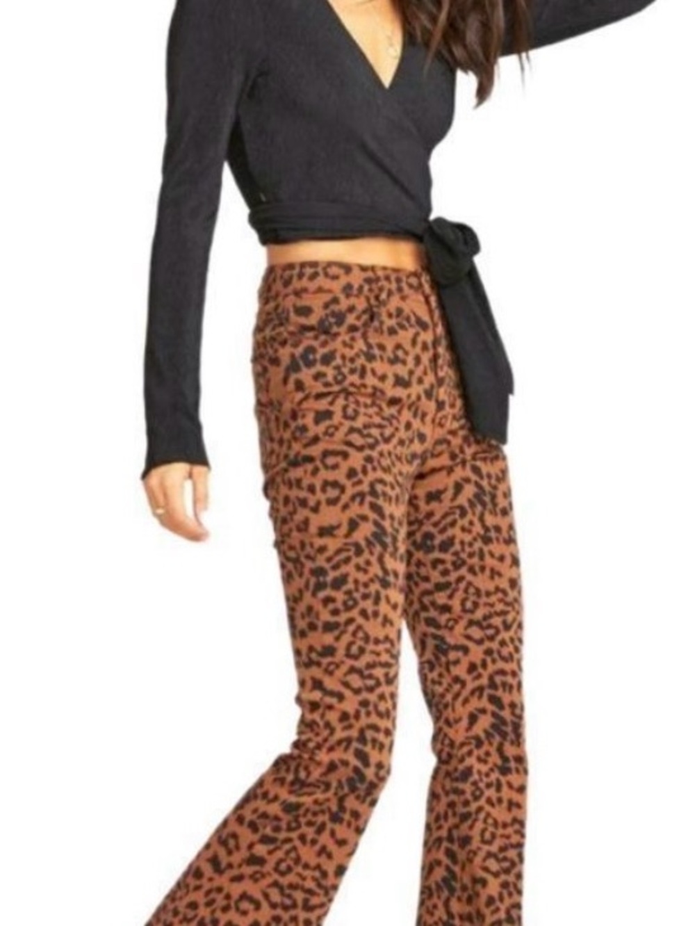 Show Me Your MuMu Brown Leopard Print Flare Jeans